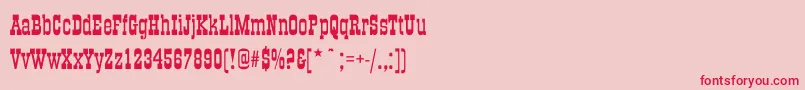 OldTimeCondensed-Schriftart – Rote Schriften auf rosa Hintergrund