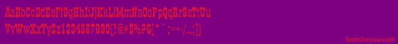 Czcionka OldTimeCondensed – czerwone czcionki na fioletowym tle