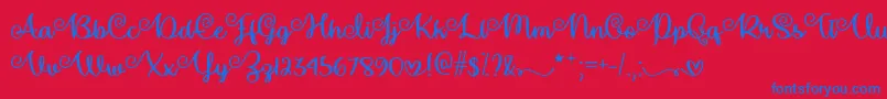 MakeMagicHappenTtf-Schriftart – Blaue Schriften auf rotem Hintergrund