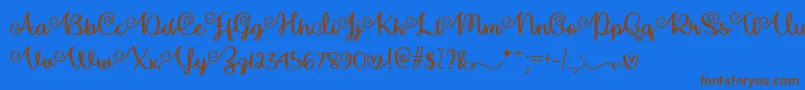 MakeMagicHappenTtf Font – Brown Fonts on Blue Background