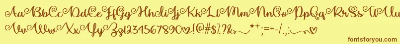 MakeMagicHappenTtf Font – Brown Fonts on Yellow Background