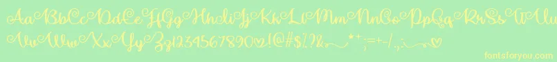 MakeMagicHappenTtf Font – Yellow Fonts on Green Background