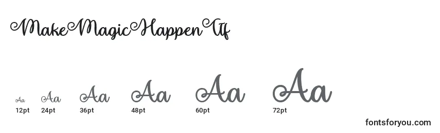 Größen der Schriftart MakeMagicHappenTtf