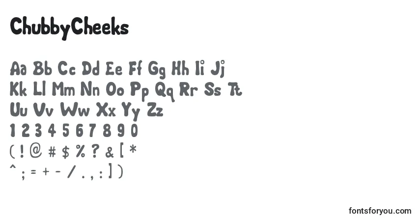 Czcionka ChubbyCheeks – alfabet, cyfry, specjalne znaki