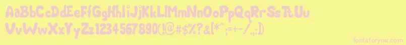 Weitere Informationen zur ChubbyCheeks-Schriftart ChubbyCheeks-Schriftart – Rosa Schriften auf gelbem Hintergrund