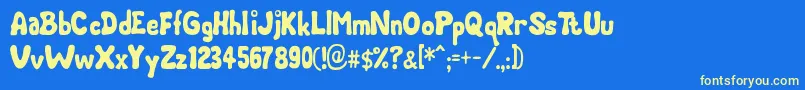 ChubbyCheeks Font – Yellow Fonts on Blue Background