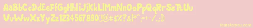 ChubbyCheeks Font – Yellow Fonts on Pink Background