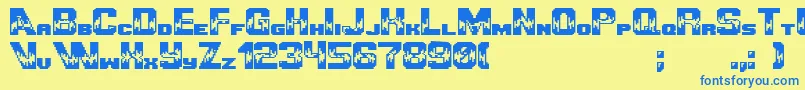 Ultimategameplayer Font – Blue Fonts on Yellow Background