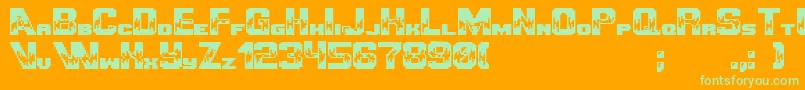 Ultimategameplayer Font – Green Fonts on Orange Background