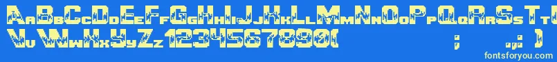 Ultimategameplayer Font – Yellow Fonts on Blue Background