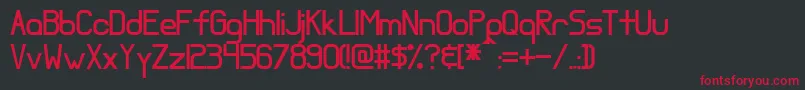 フォントAlmostseriousaccent – 黒い背景に赤い文字