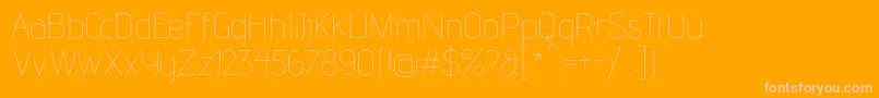 AdventproThin-Schriftart – Rosa Schriften auf orangefarbenem Hintergrund