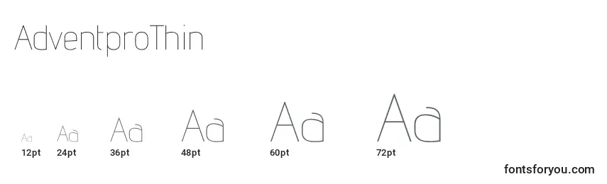 AdventproThin Font Sizes