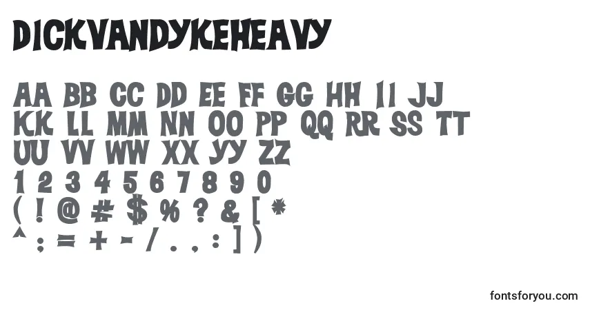 Schriftart Dickvandykeheavy – Alphabet, Zahlen, spezielle Symbole