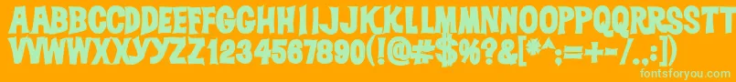 Dickvandykeheavy Font – Green Fonts on Orange Background