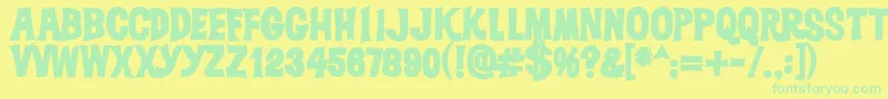 Dickvandykeheavy Font – Green Fonts on Yellow Background