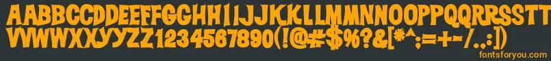 Шрифт Dickvandykeheavy – оранжевые шрифты на чёрном фоне