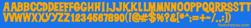 Dickvandykeheavy Font – Orange Fonts on Blue Background