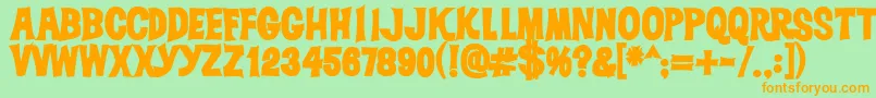 Dickvandykeheavy Font – Orange Fonts on Green Background