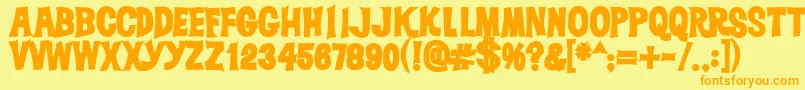 Dickvandykeheavy Font – Orange Fonts on Yellow Background