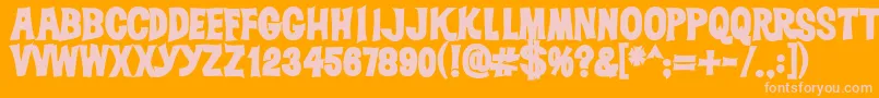 Dickvandykeheavy Font – Pink Fonts on Orange Background