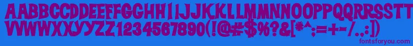 Dickvandykeheavy Font – Purple Fonts on Blue Background