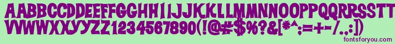 Dickvandykeheavy Font – Purple Fonts on Green Background