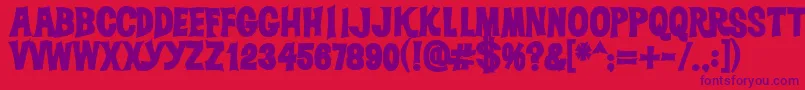 Dickvandykeheavy Font – Purple Fonts on Red Background