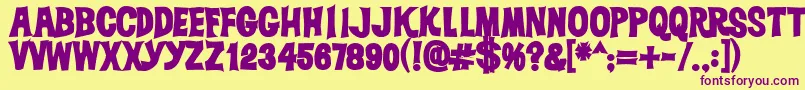 Dickvandykeheavy Font – Purple Fonts on Yellow Background