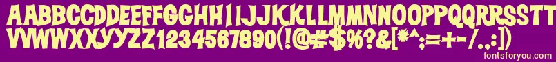 Dickvandykeheavy Font – Yellow Fonts on Purple Background