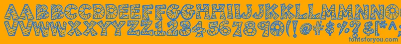 Kb3spiderpatch Font – Blue Fonts on Orange Background