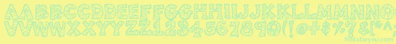 Kb3spiderpatch Font – Green Fonts on Yellow Background