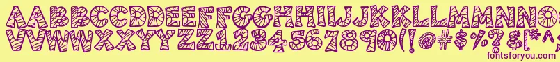 Kb3spiderpatch Font – Purple Fonts on Yellow Background