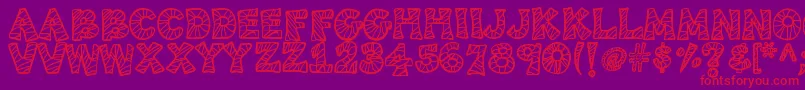 Kb3spiderpatch Font – Red Fonts on Purple Background