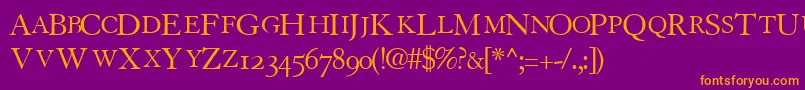 TiascoosscapssskRegular Font – Orange Fonts on Purple Background