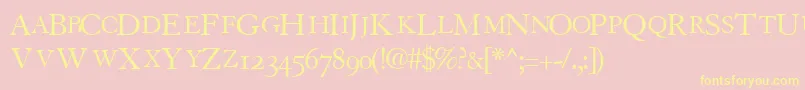 TiascoosscapssskRegular Font – Yellow Fonts on Pink Background