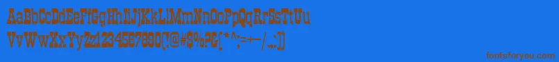 Trkt Font – Brown Fonts on Blue Background