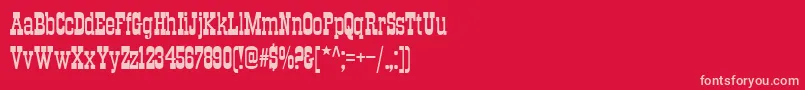 Trkt-Schriftart – Rosa Schriften auf rotem Hintergrund