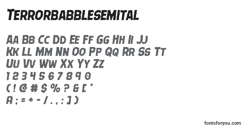 A fonte Terrorbabblesemital – alfabeto, números, caracteres especiais