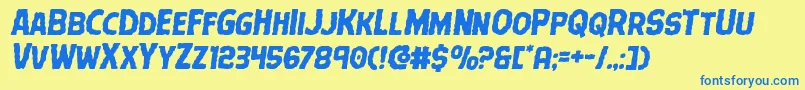 Terrorbabblesemital Font – Blue Fonts on Yellow Background