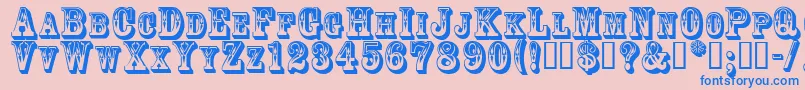 Goldrush Font – Blue Fonts on Pink Background