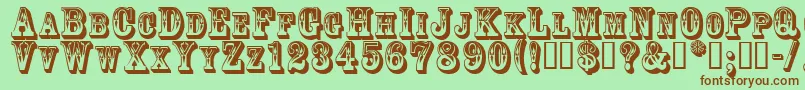 Goldrush Font – Brown Fonts on Green Background