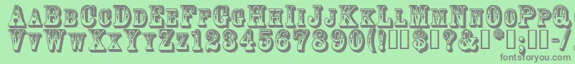 Goldrush Font – Gray Fonts on Green Background