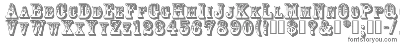 フォントGoldrush – 白い背景に灰色の文字