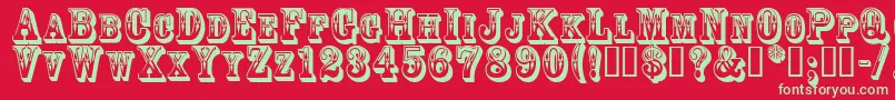 Goldrush Font – Green Fonts on Red Background