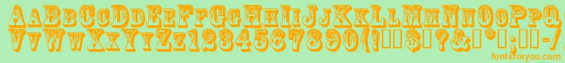 Goldrush Font – Orange Fonts on Green Background