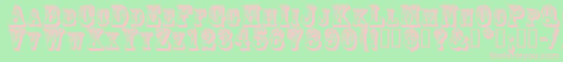 Goldrush Font – Pink Fonts on Green Background