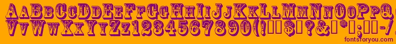 Goldrush Font – Purple Fonts on Orange Background