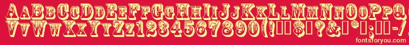 Goldrush Font – Yellow Fonts on Red Background