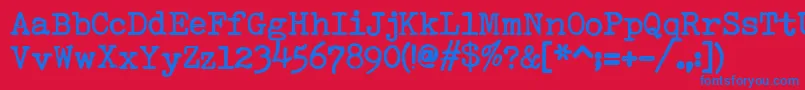 SmithyxtHeavyV22 Font – Blue Fonts on Red Background